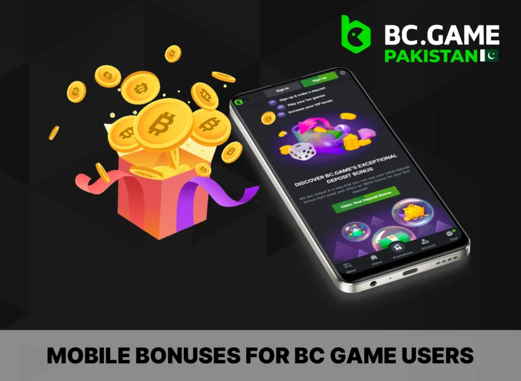 BC Game bonuses for mobile users