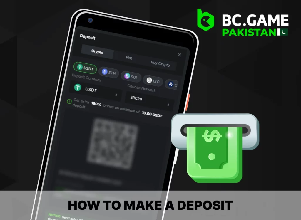 How to make a deposit at BC Game Pakistan