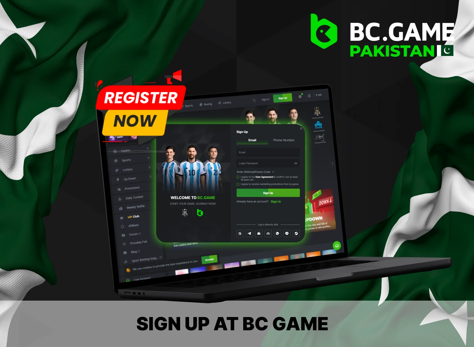 how to register at BC.Game casino