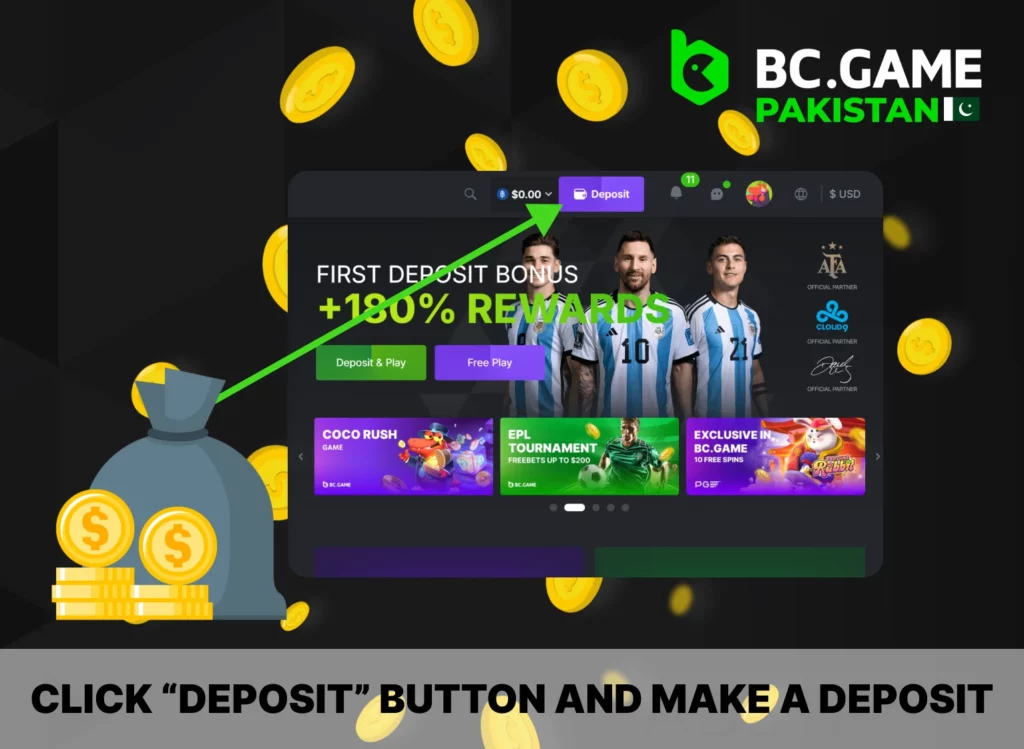 2nd step to play slots at BC Game