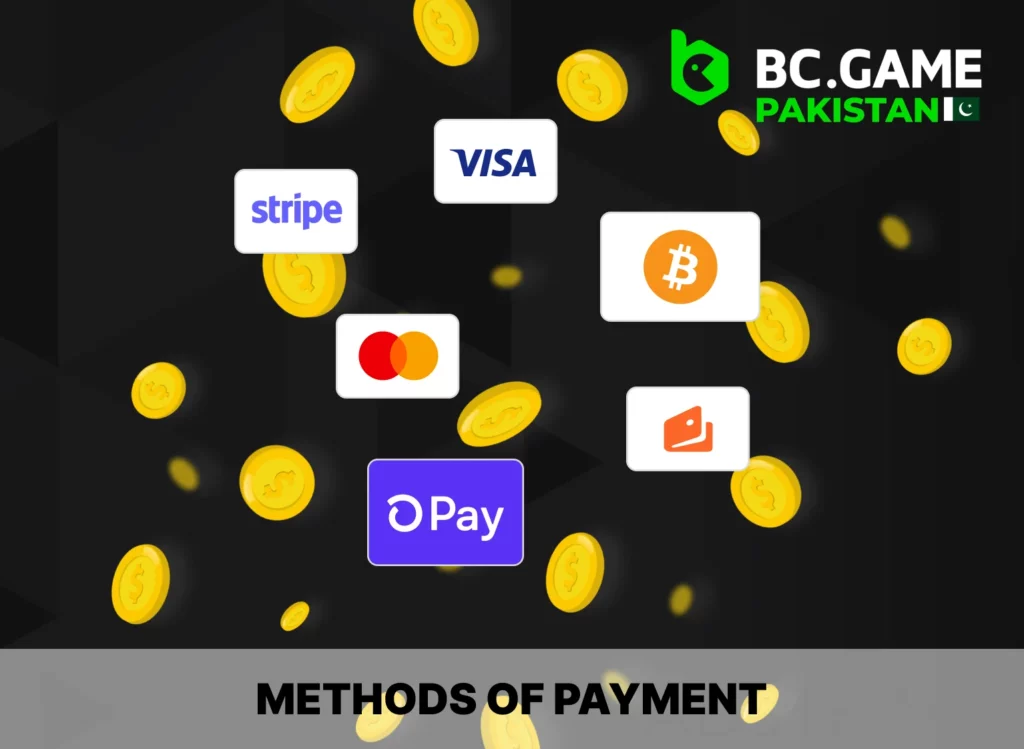 BC Game - payment methods for Pakistani players