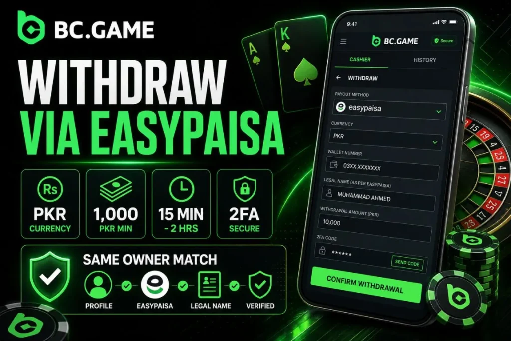 BC Game: How to Withdraw Funds to Your Easypaisa Wallet